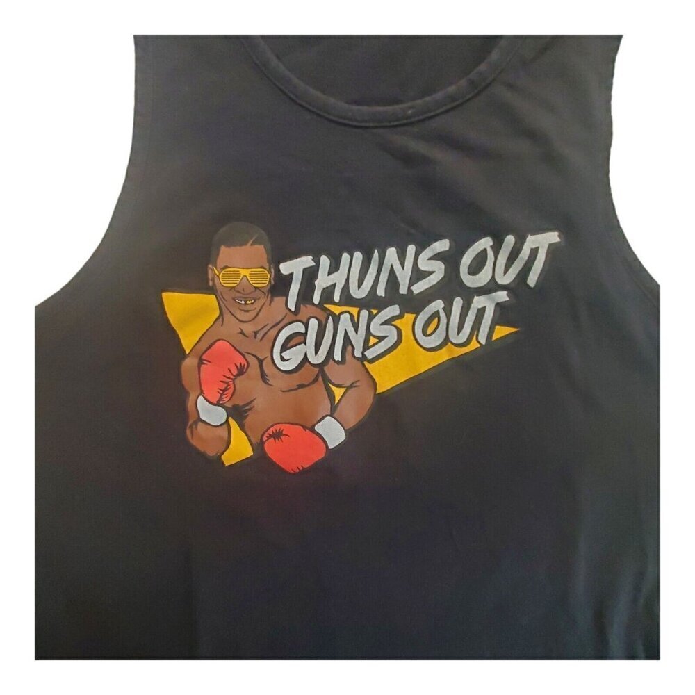 Mike Tyson Thuns Out Guns Out Mens Black Tank Top Graphic Shirt Sports Sz M Tee - Picture 3 of 7
